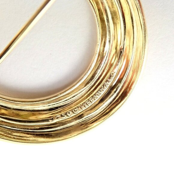 Authentic! Tiffany & Co 18k Yellow Gold Large X and O Open Circle Pin Brooch - Picture 3 of 9